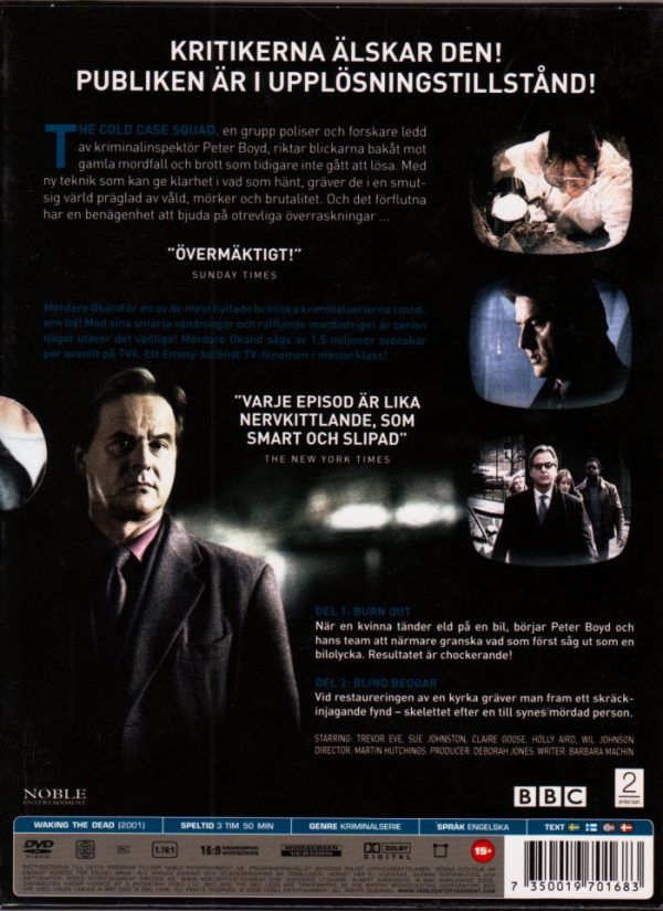 DVD - Mördare Okänd - Del 1 & 2 baksida