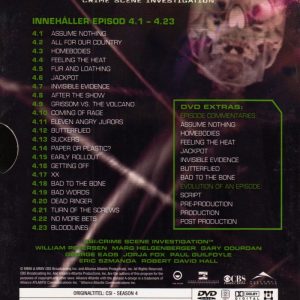 DVD - CSI : Crime Scene Investigation - Säsong 4 back cover