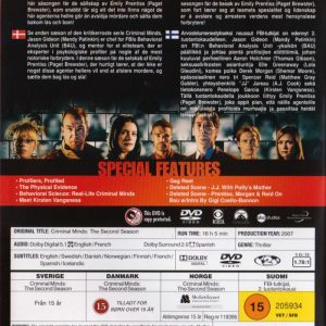 DVD - Criminal Minds : Säsong 2 back cover