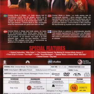 DVD - Criminal Minds : Säsong 3 back cover