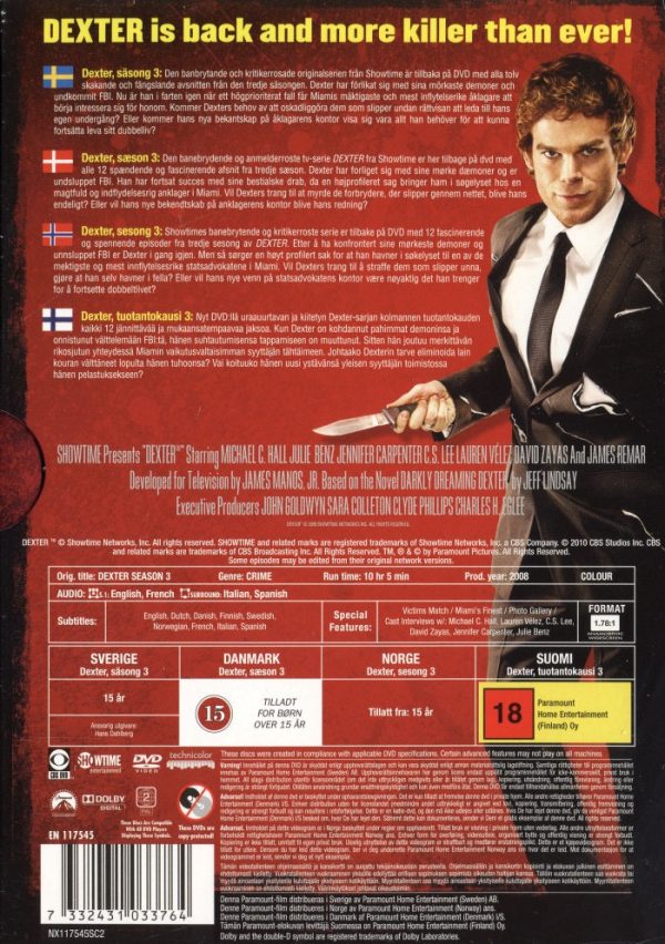 DVDBOX - Dexter - Säsong 3