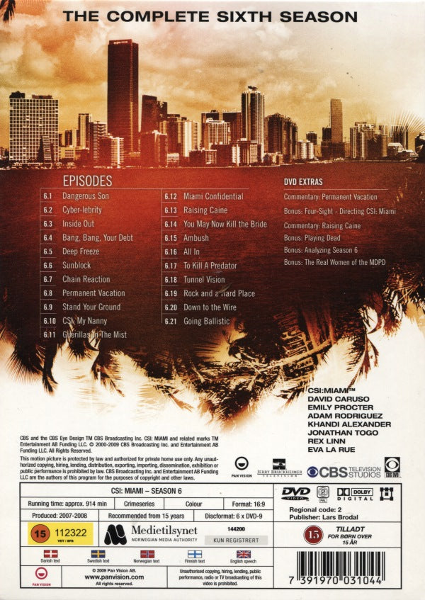 DVD - CSI Miami : Säsong 6