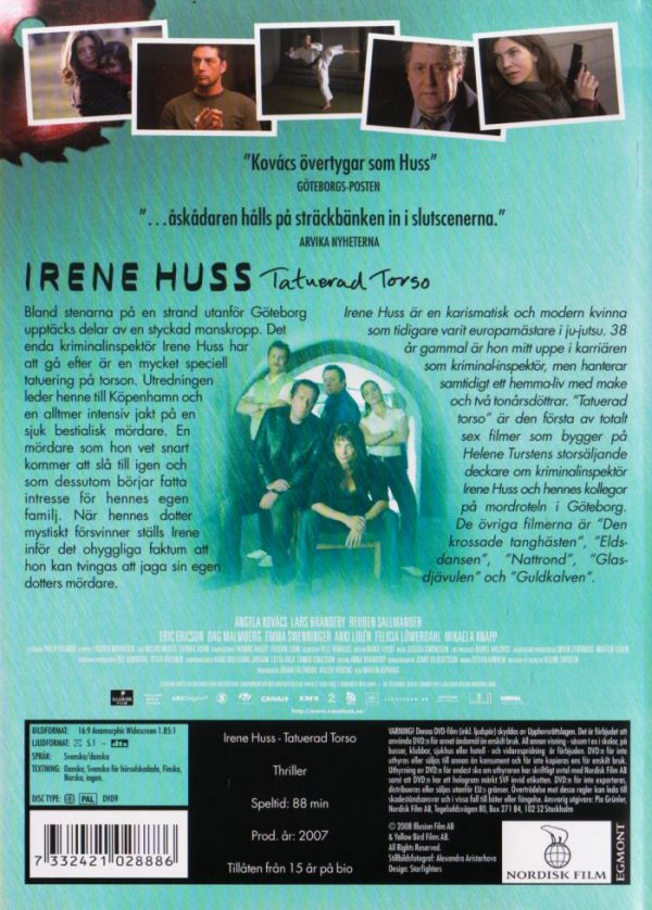 DVD - Irene Huss # 01 : Tatuerad Torso back cover