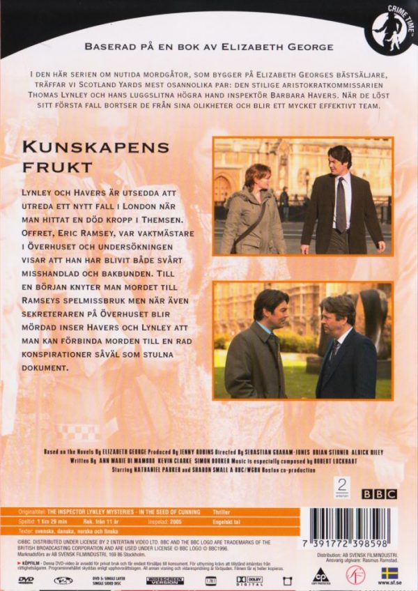 DVD - Kommissarie Lynley # 16 : Kunskapens Frukt baksida