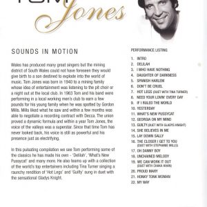 DVD - Legends in Concert - Tom Jones: Sounds in Motion