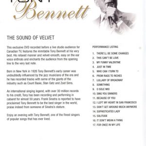 DVD - Legends in Concert - Tony Bennett: The Sound of Velvet
