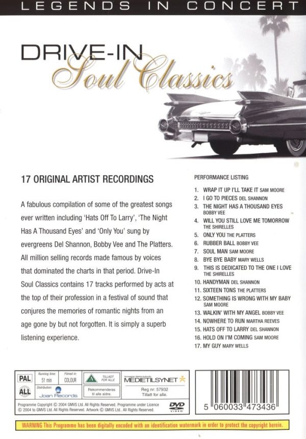 DVD - Legends in Concert - Drive-In Soul Classics
