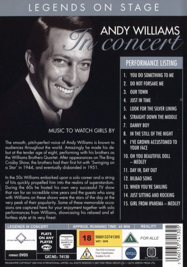 DVD - Legends on Stage - Andy Williams in Concert