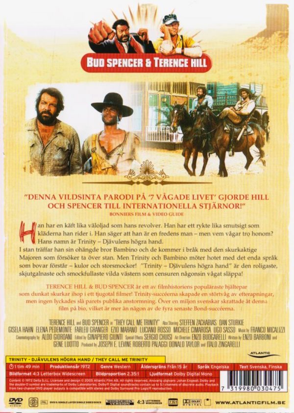 DVD - Trinity : Djävulens Högra Hand baksida