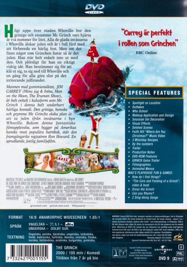 DVD - Grinchen (Jim Carrey) back cover