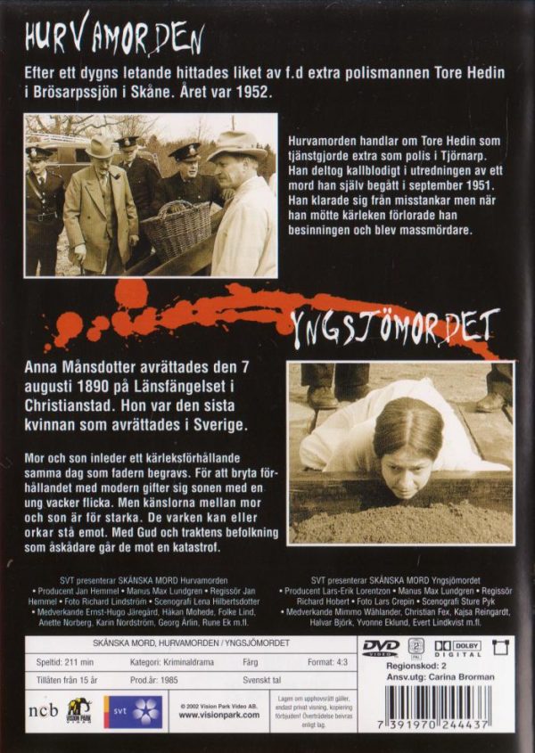 DVD - Skånska Mord: Hurvamorden/Yngsjömordet