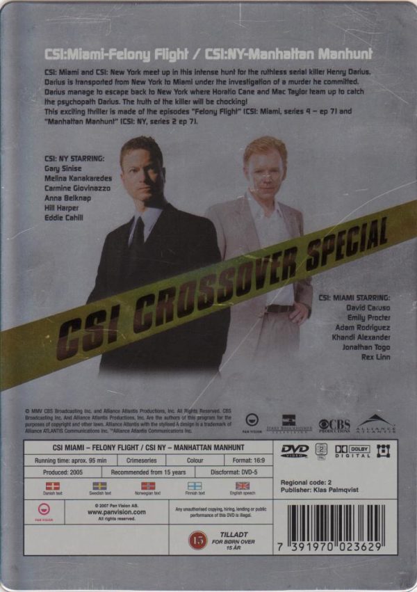 DVD - CSI : Crossover Special (Steelbox) back cover