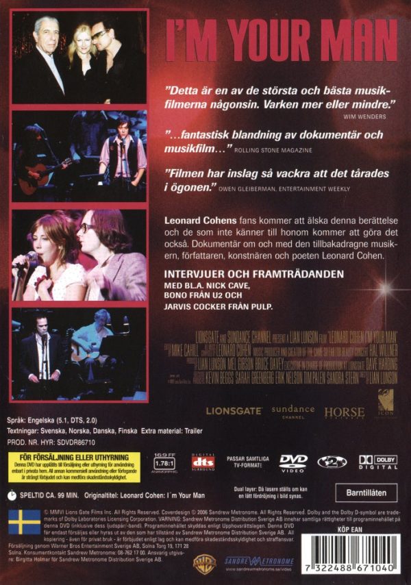 DVD - Leonard Cohen : I'm Your Man