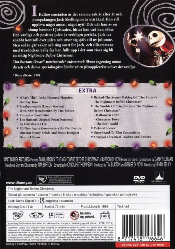 DVD - Nightmare Before Christmas (Tim Burton) (2-Disc Specialutgåva)