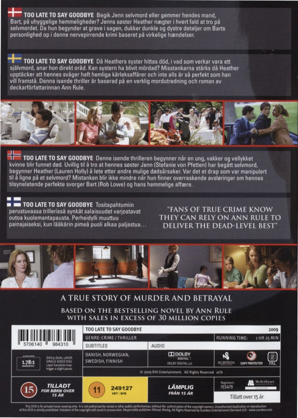 DVD - Too Late To Say Goodbye (Rob Lowe) back cover