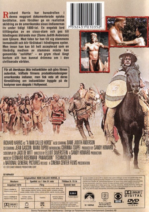 DVD - A Man Called Horse (Richard Harris) (1970) back cover
