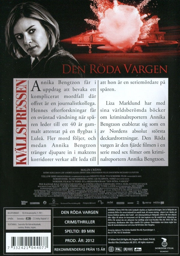 DVD - Den Röda Vargen (Liza Marklund) back cover