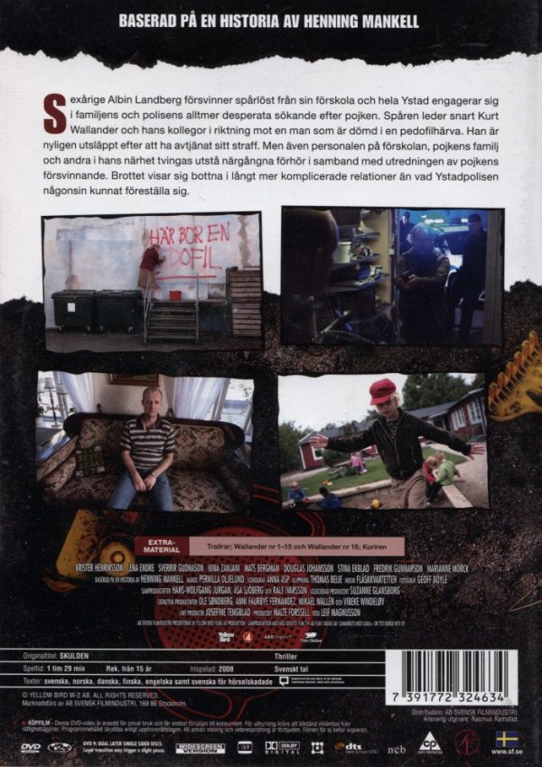 DVD - Wallander # 15 : Skulden back cover