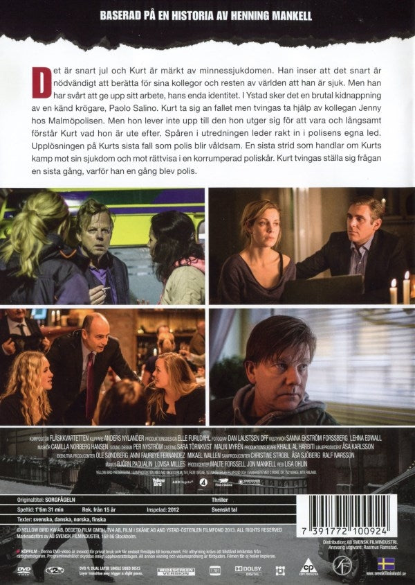 DVD - Wallander # 32 : Sorgfågeln back cover