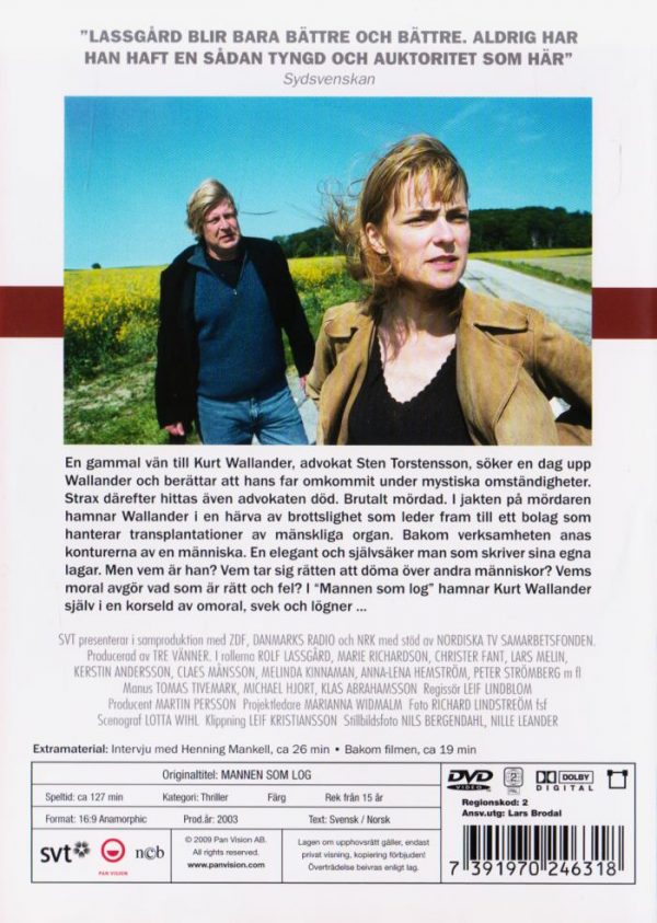 DVD - Wallander # 04 : Mannen som log back cover