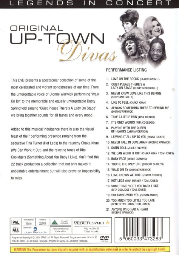 DVD - Legends in Concert - Original Up-Town Divas