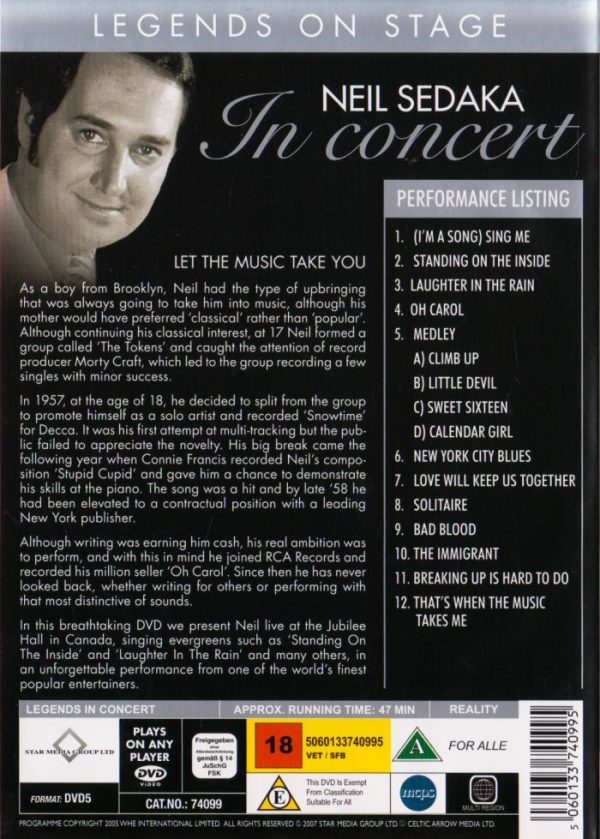DVD - Legends on Stage - Neil Sedaka