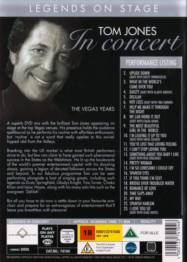 DVD - Legends on Stage - Tom Jones - Vegas Years