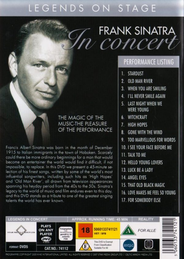 DVD - Legends on Stage - Frank Sinatra