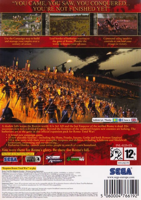 PC - Rome Total War: Barbarian Invasion (Expansion)