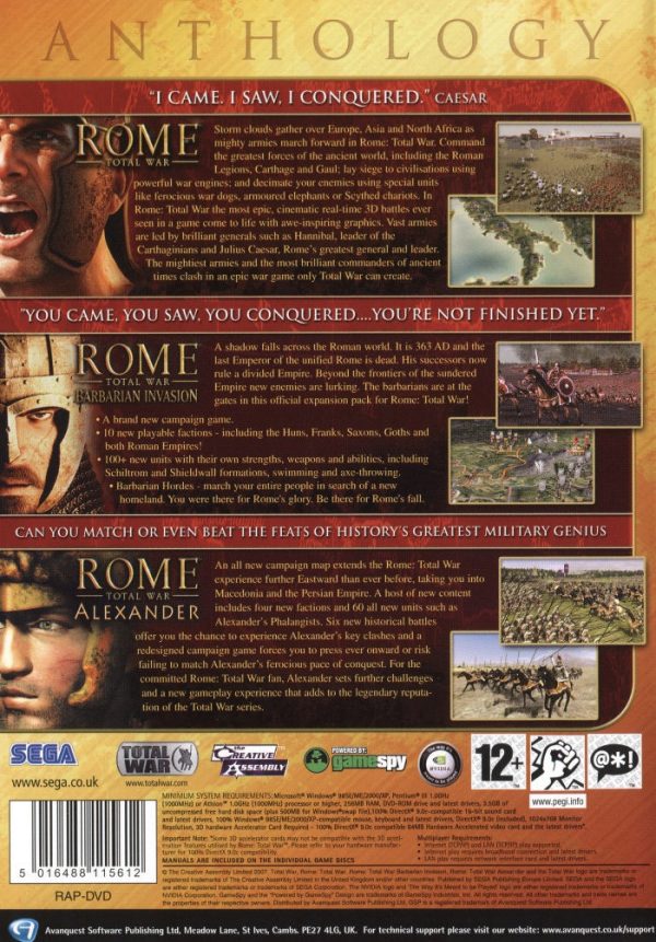 PC - Rome: Total War - Anthology