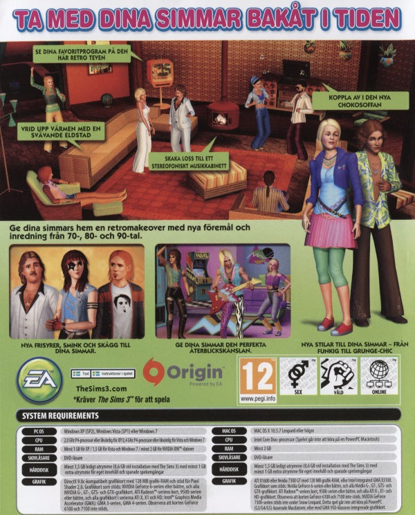 PC - Sims 3: 70-tal, 80-tal, 90-tal (Prylpaket)