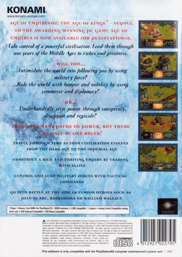 Playstation 2 (PS2) - Age of Empires 2 : The Age of Kings