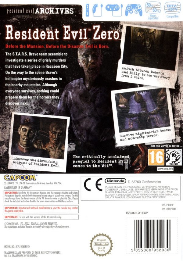Wii - Resident Evil Archives: Resident Evil Zero