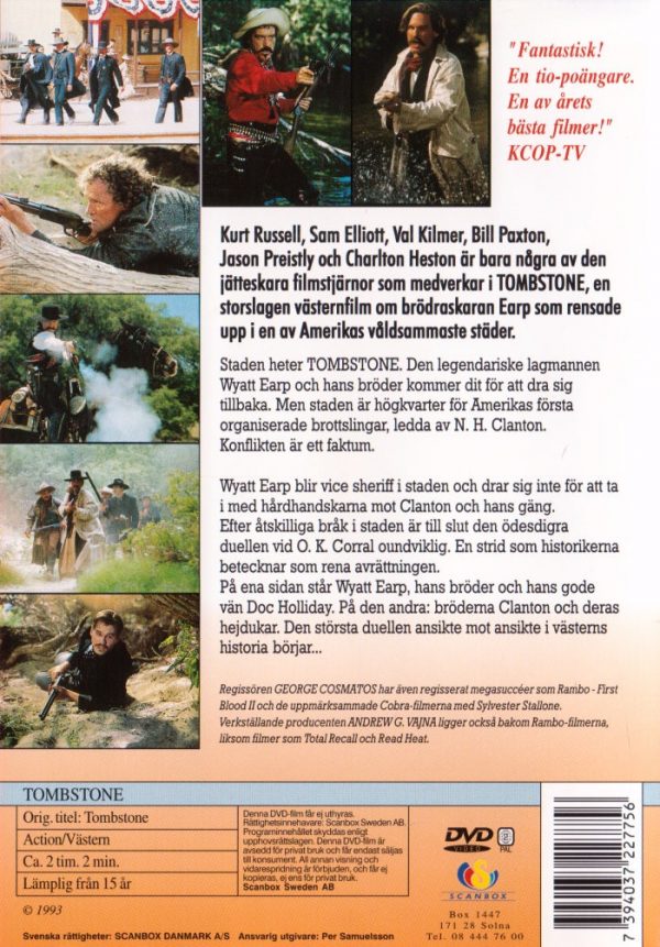 DVD - Tombstone Baksida