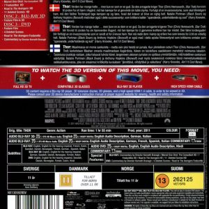 Bluray - Thor (3D) back cover