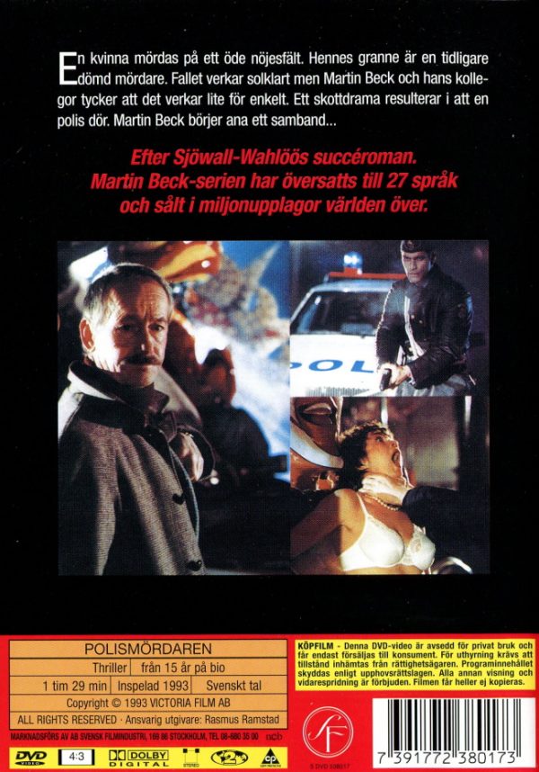 DVD - Beck: Polismördaren (1993) baksida