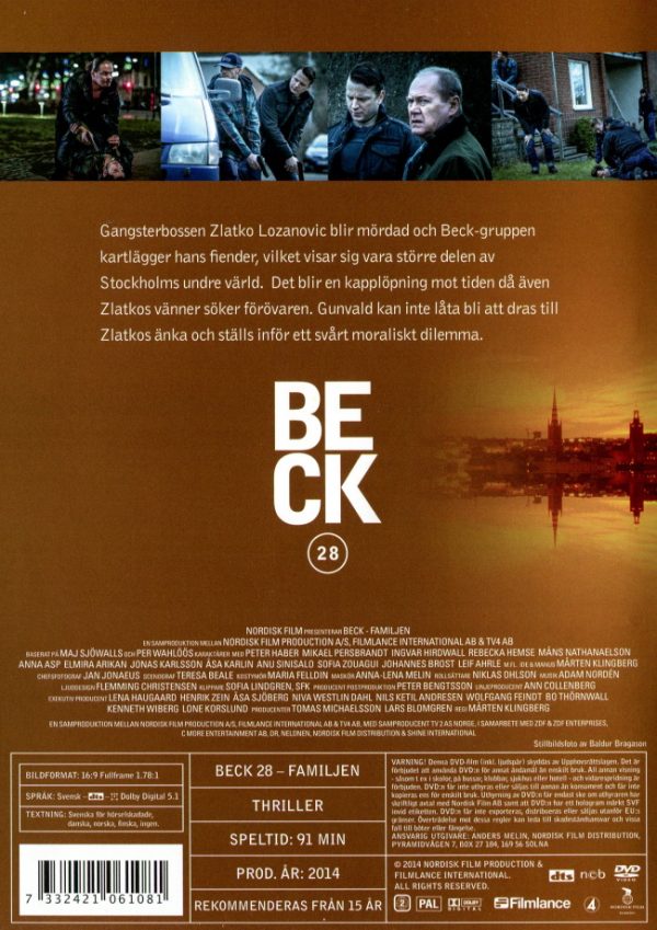 DVD - Beck # 28 : Familjen baksida