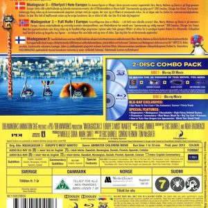 Bluray - Madagaskar 3 (3D) back cover