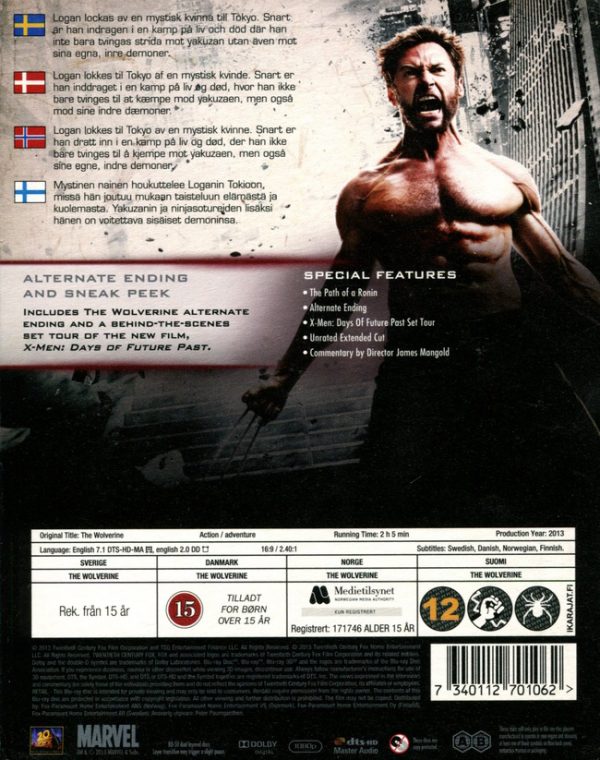 Bluray - Wolverine (Unleashed Extended Edition) (3D) back cover