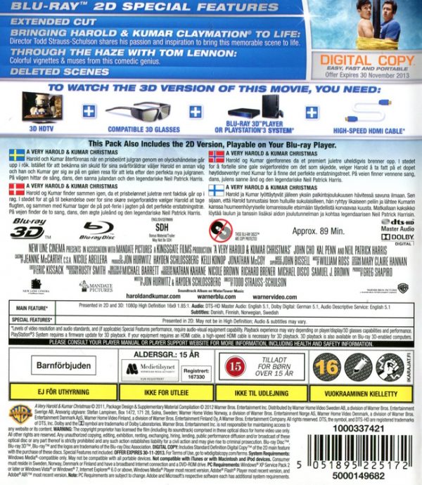 Bluray - A Very Harold & Kumar 3D Christmas back cover