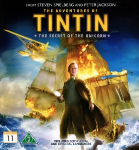 Bluray - Tintins Äventyr: Enhörningens Hemlighet (2011) (3D) framsida