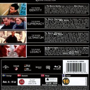 Bluray - Bourne 4 Movie Collection back cover