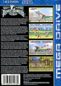 Sega Mega Drive - Mighty Morphin Power Rangers: The Movie back cover