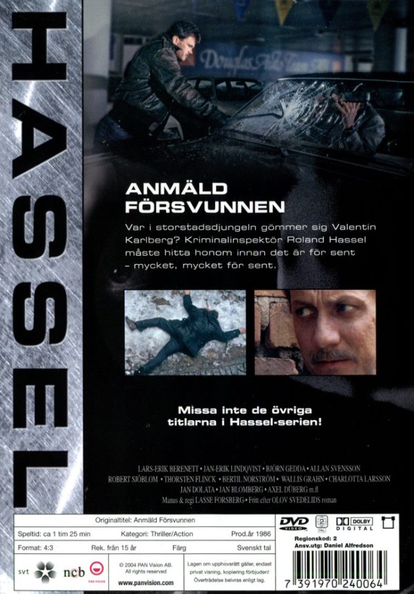 DVD - Hassel: Anmäld försvunnen baksida