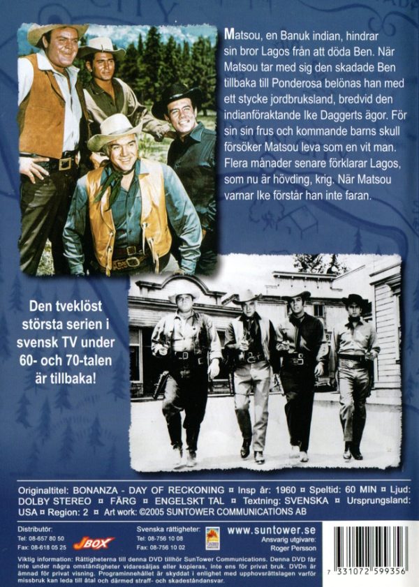 DVD - Bröderna Cartwright - Day of Reckoning back cover