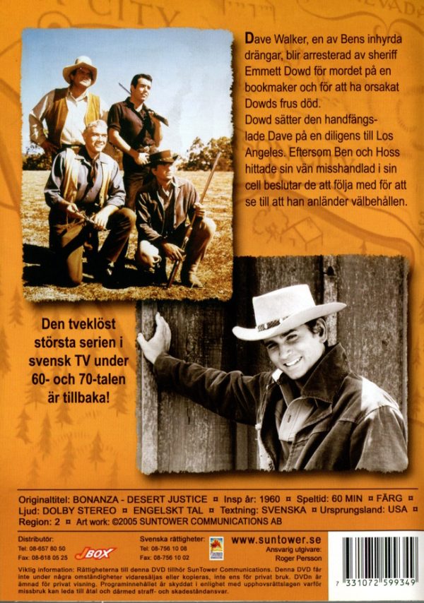 DVD - Bröderna Cartwright - Desert Justice back cover