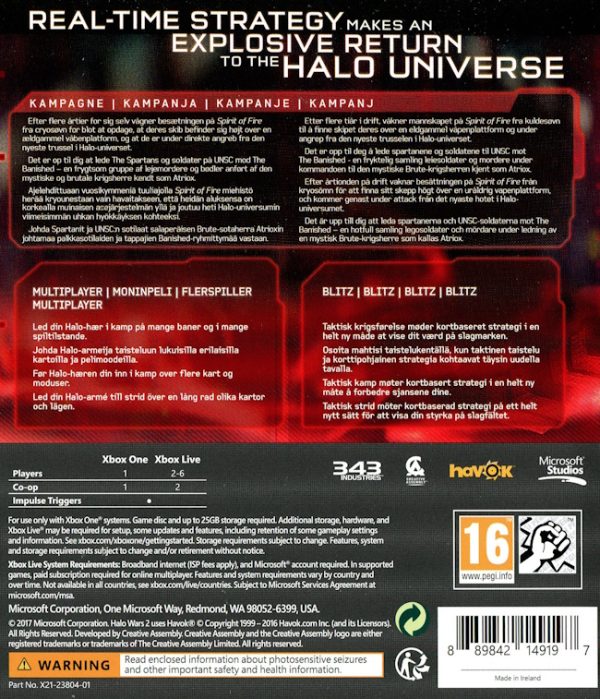 XBOX One - Halo Wars 2 back cover