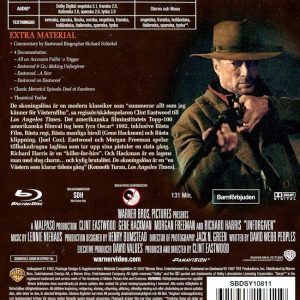 Bluray - De Skoningslösa (Clint Eastwood) baksida