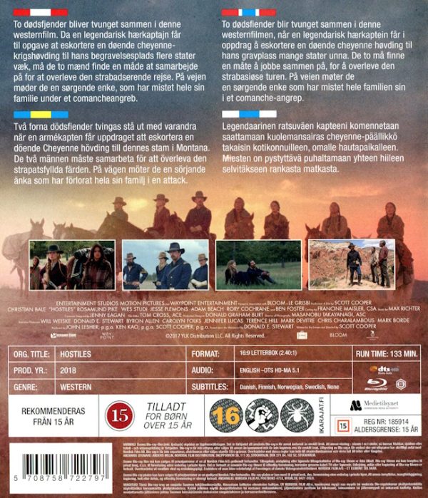 Bluray - Hostiles (Rosamund Pike) back cover