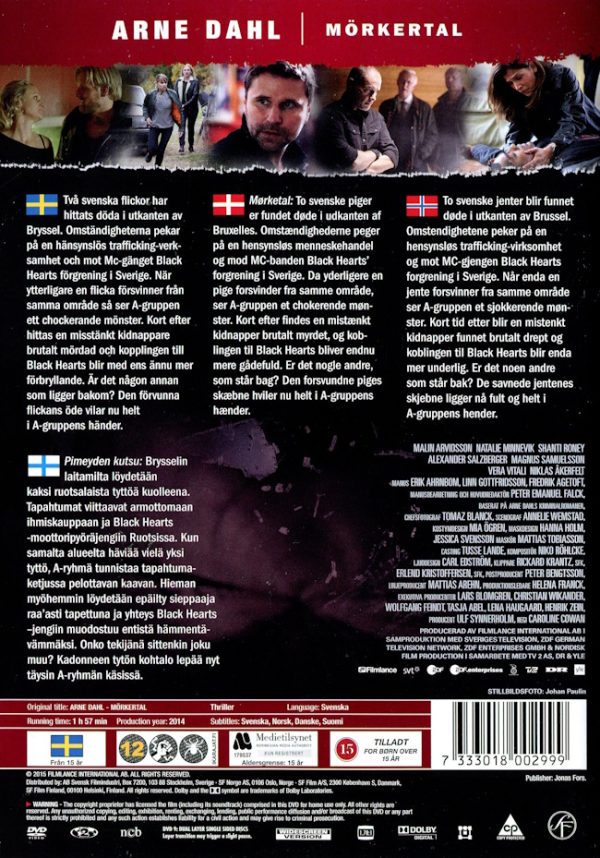 DVD - Arne Dahl: Mörkertal baksida